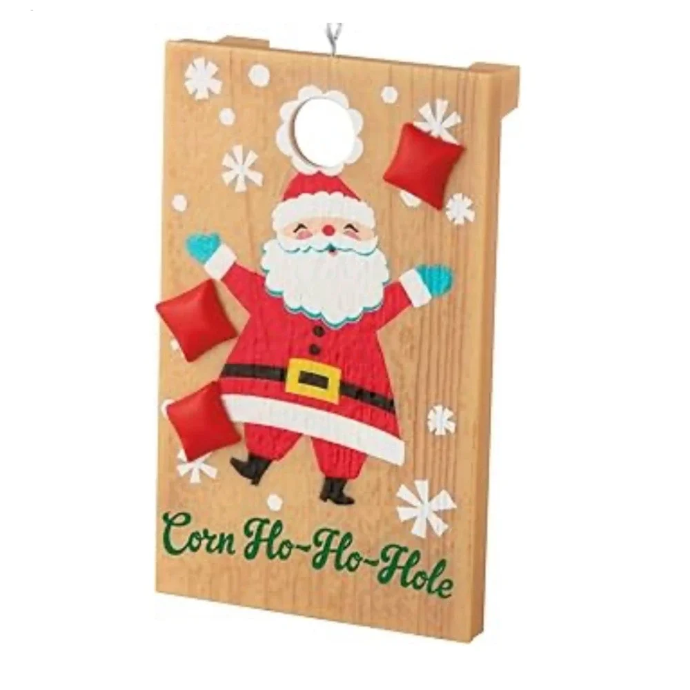 Hallmark Keepsake 2025 Corn Ho-Ho-Hole Santa Cornhole‎ Ornaments Set of 2 NEW